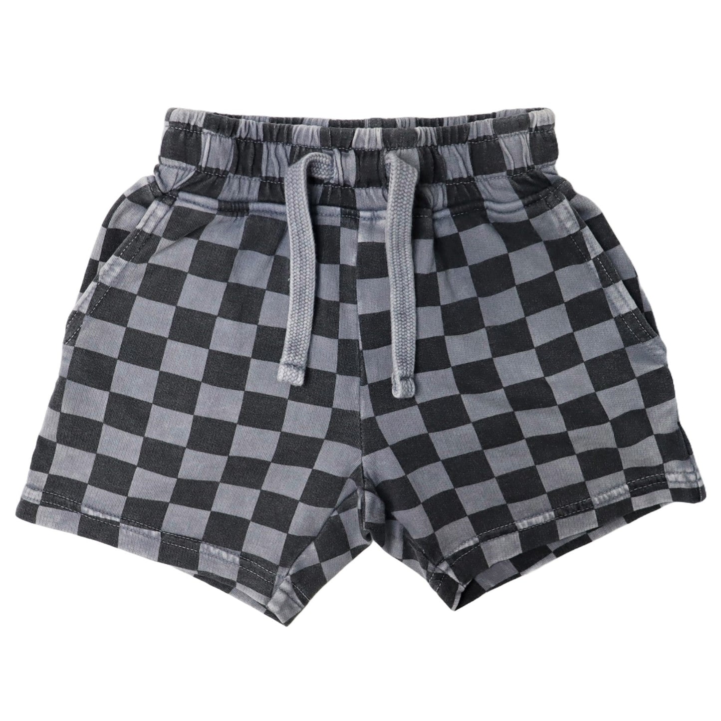 😎 Kids Sweat Shorts - Checkered Coal