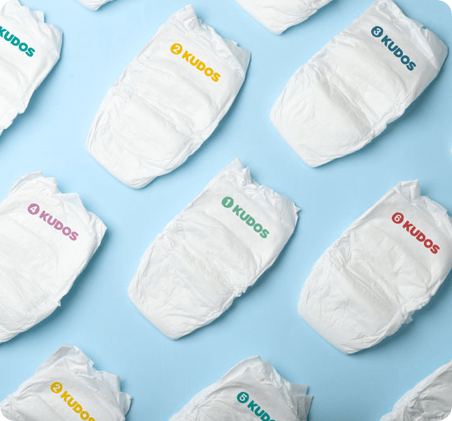 Diaper Box & Wipes Bundle | 100% Cotton-Lined TCF Diapers Size 1-6 | Kudos