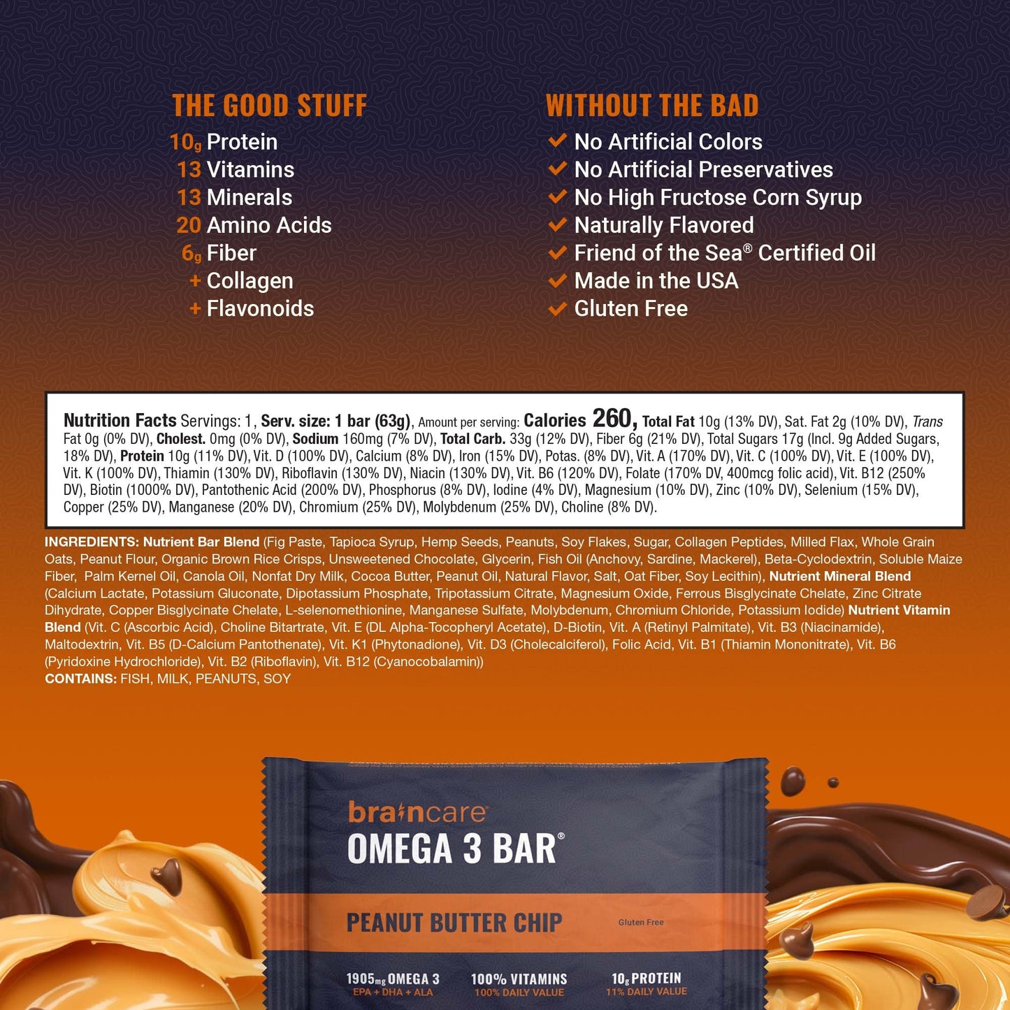 Omega 3 Bar™ - Peanut Butter Chip - Box (4 Count)