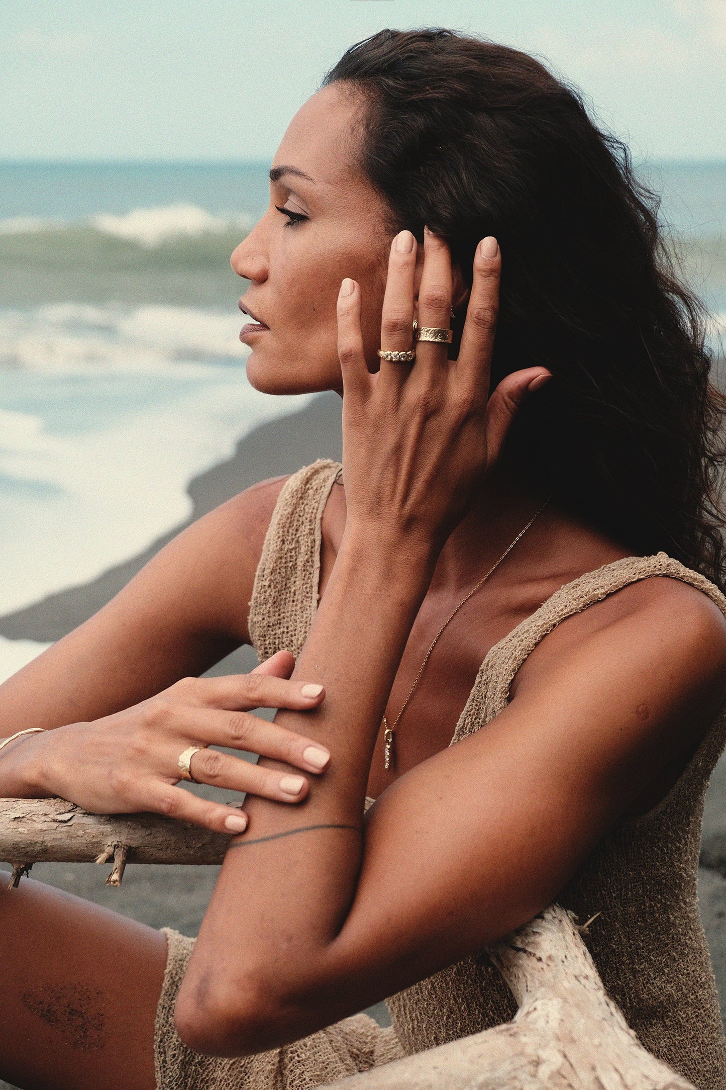 Juno Molten Hammered Topaz Ring