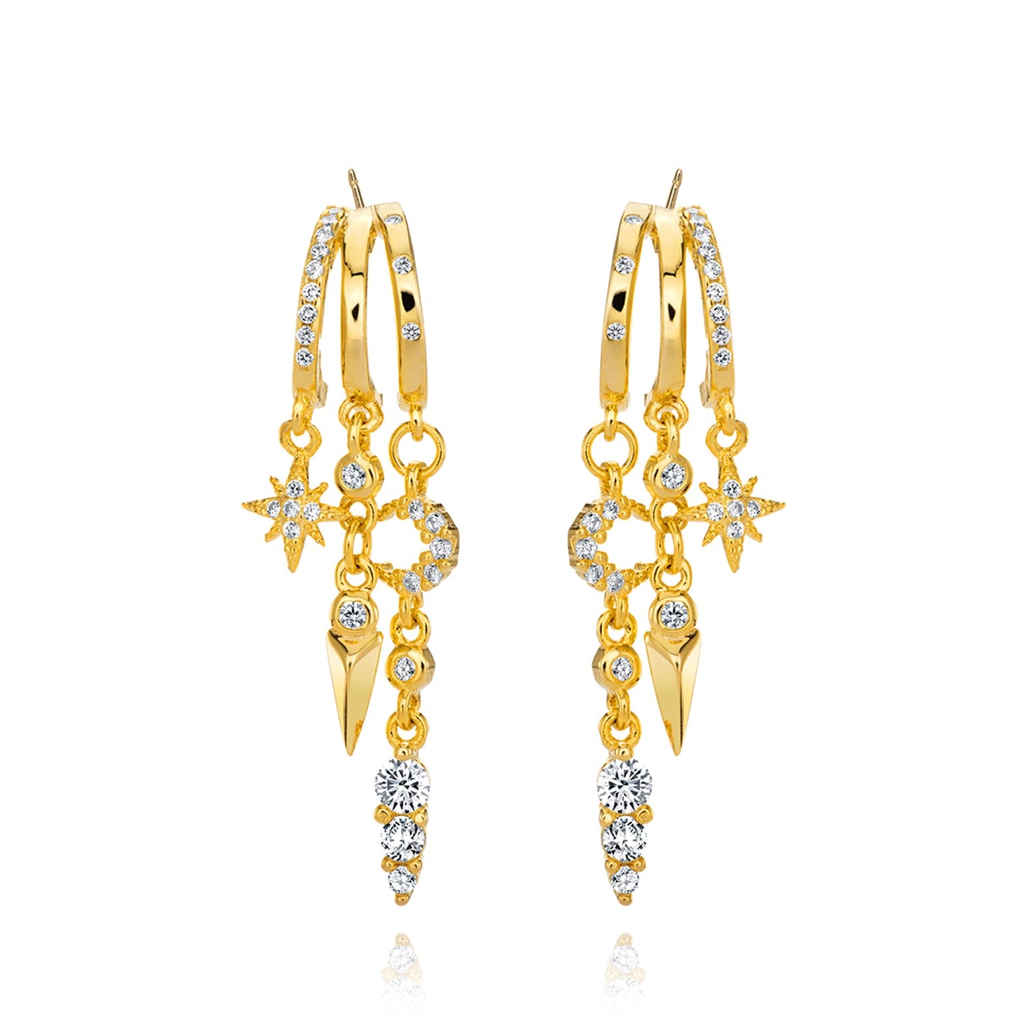 Nyx Star and Moon Illusion Earrings