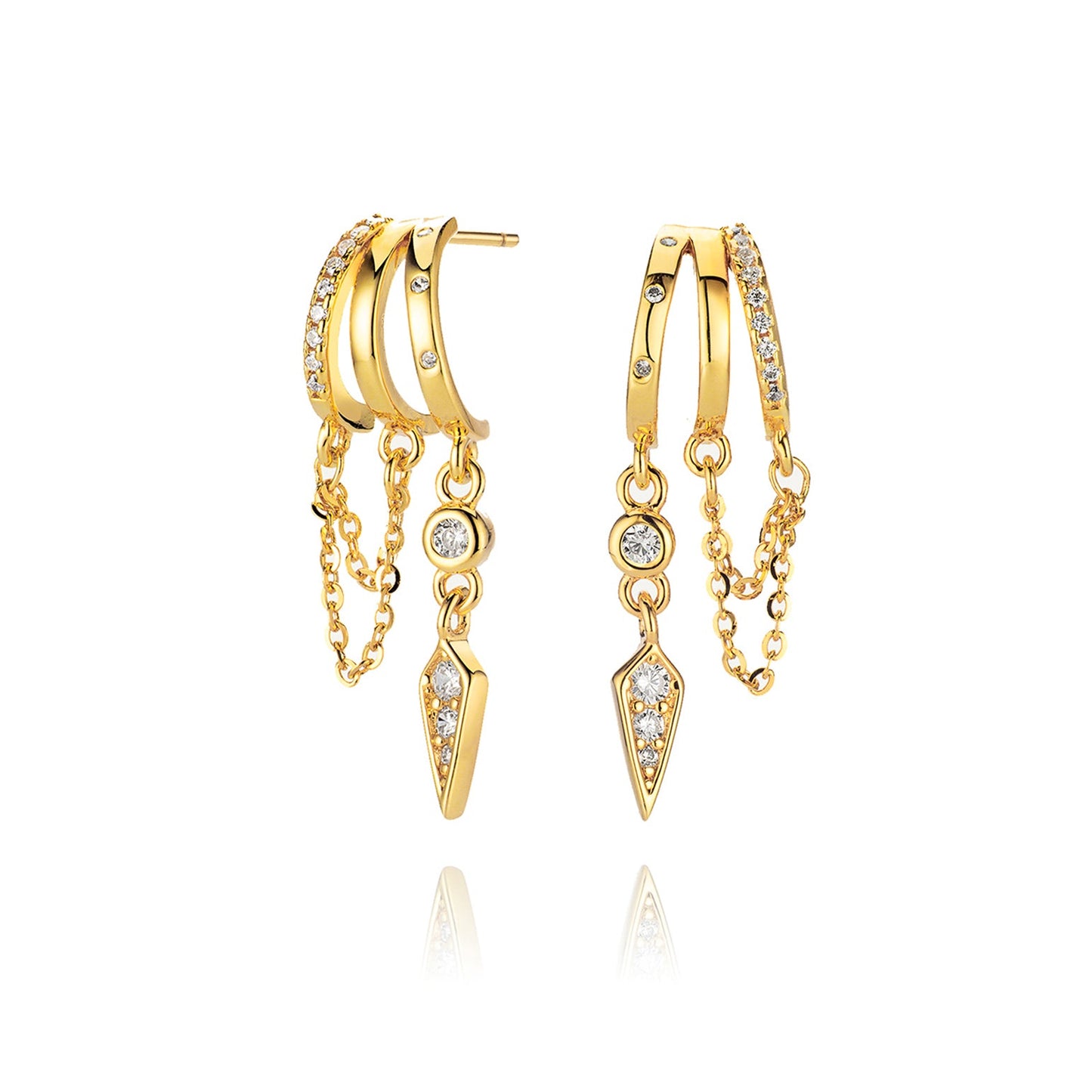 Palma Spike Charm Illusion Earrings