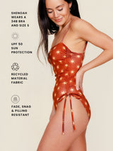 Ruched Square Neck One Piece in Solara