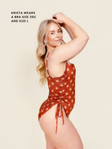 Ruched Square Neck One Piece in Solara