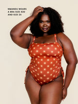 Ruched Square Neck One Piece in Solara