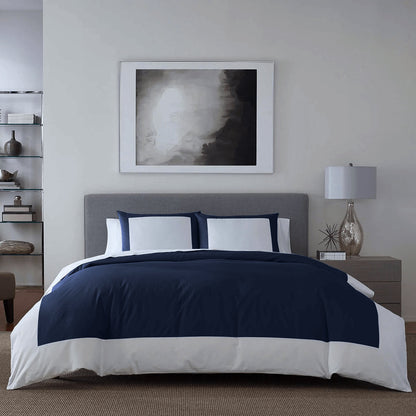 Reversible Color Block Sateen Shams Pair