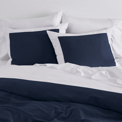 Reversible Color Block Sateen Shams Pair