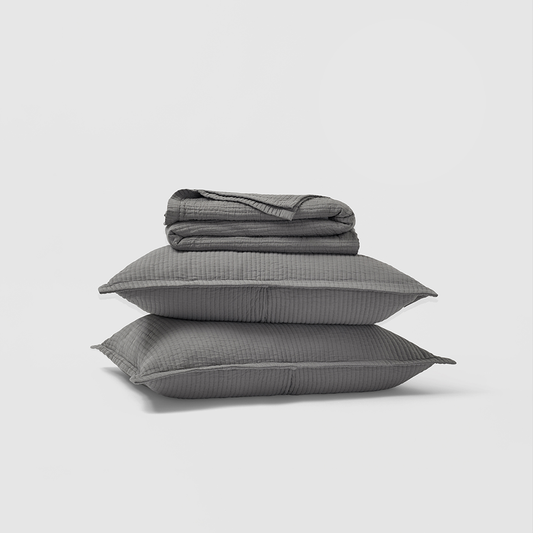 Textured Cotton Coverlet & Shams Set