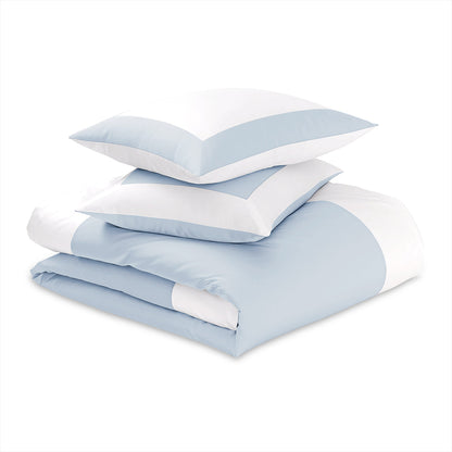 Reversible Color Block Sateen Duvet Cover & Shams Set