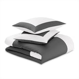 Reversible Color Block Sateen Duvet Cover & Shams Set