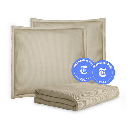 Textured Cotton Coverlet & Shams Set