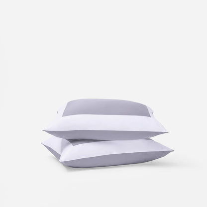 Reversible Color Block Sateen Shams Pair