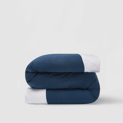 Reversible Color Block Sateen Duvet Cover
