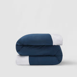 Reversible Color Block Sateen Duvet Cover