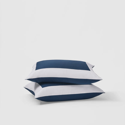 Reversible Color Block Sateen Shams Pair