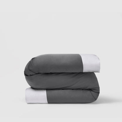 Reversible Color Block Sateen Duvet Cover