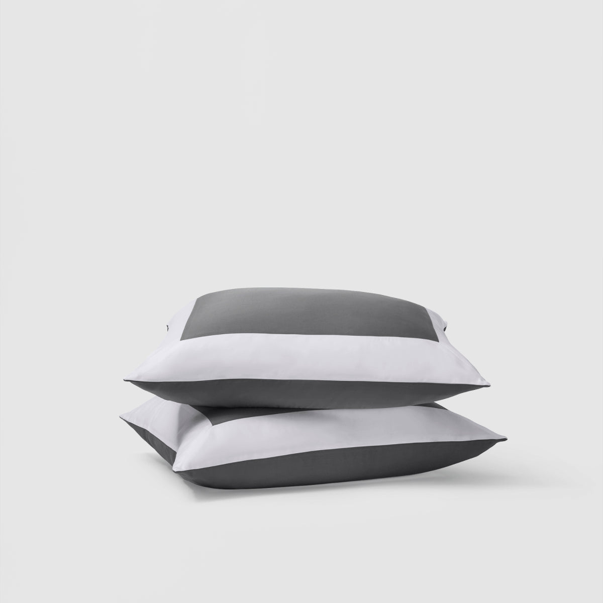 Reversible Color Block Sateen Shams Pair