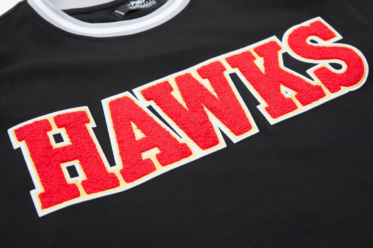 NBA ATLANTA HAWKS CLASSIC CHENILLE MEN'S TEE (BLACK)