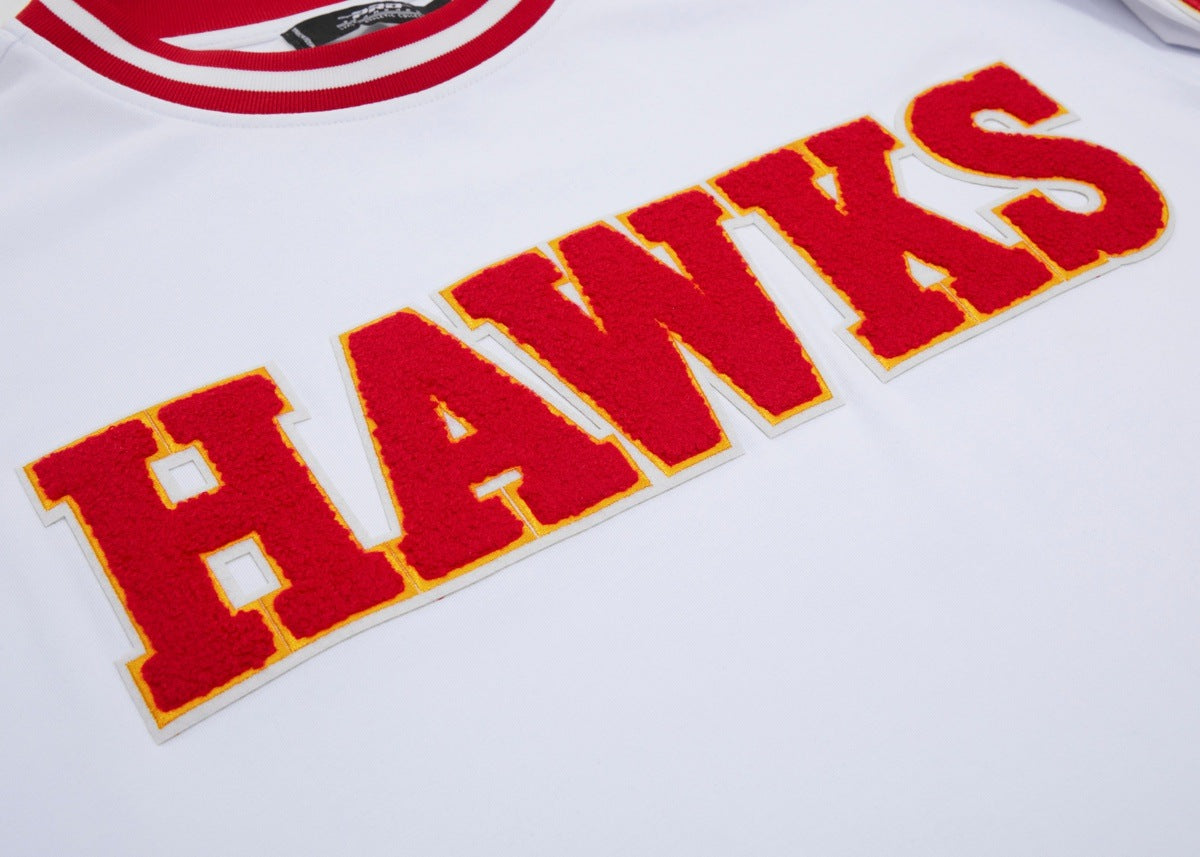 NBA ATLANTA HAWKS CLASSIC CHENILLE MEN'S TEE (WHITE)