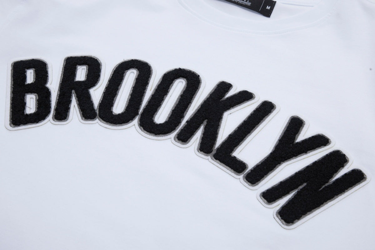 NBA BROOKLYN NETS CLASSIC CHENILLE MEN'S TEE (WHITE)