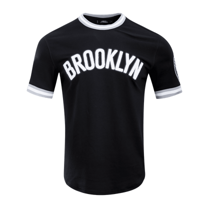 NBA BROOKLYN NETS CLASSIC CHENILLE MEN'S TEE (BLACK)