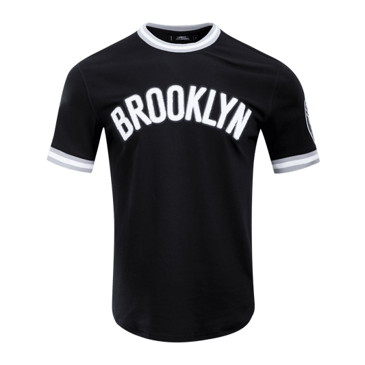 NBA BROOKLYN NETS CLASSIC CHENILLE MEN'S TEE (BLACK)