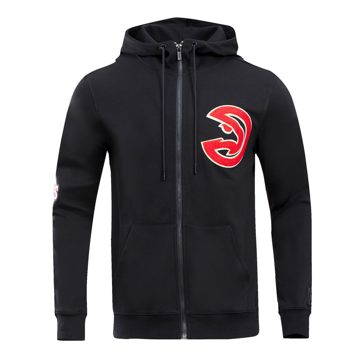 NBA ATLANTA HAWKS CLASSIC CHENILLE MEN'S FZ PO HOODIE (BLACK)