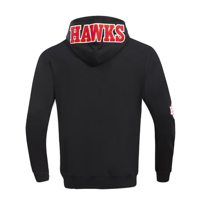 NBA ATLANTA HAWKS CLASSIC CHENILLE MEN'S FZ PO HOODIE (BLACK)