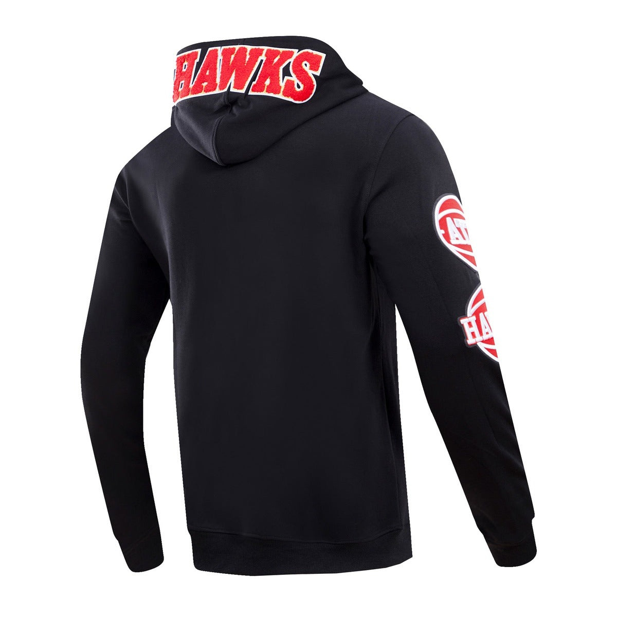 NBA ATLANTA HAWKS CLASSIC CHENILLE MEN'S FZ PO HOODIE (BLACK)