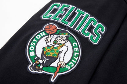 NBA BOSTON CELTICS CLASSIC CHENILLE MEN'S FZ PO HOODIE (BLACK)