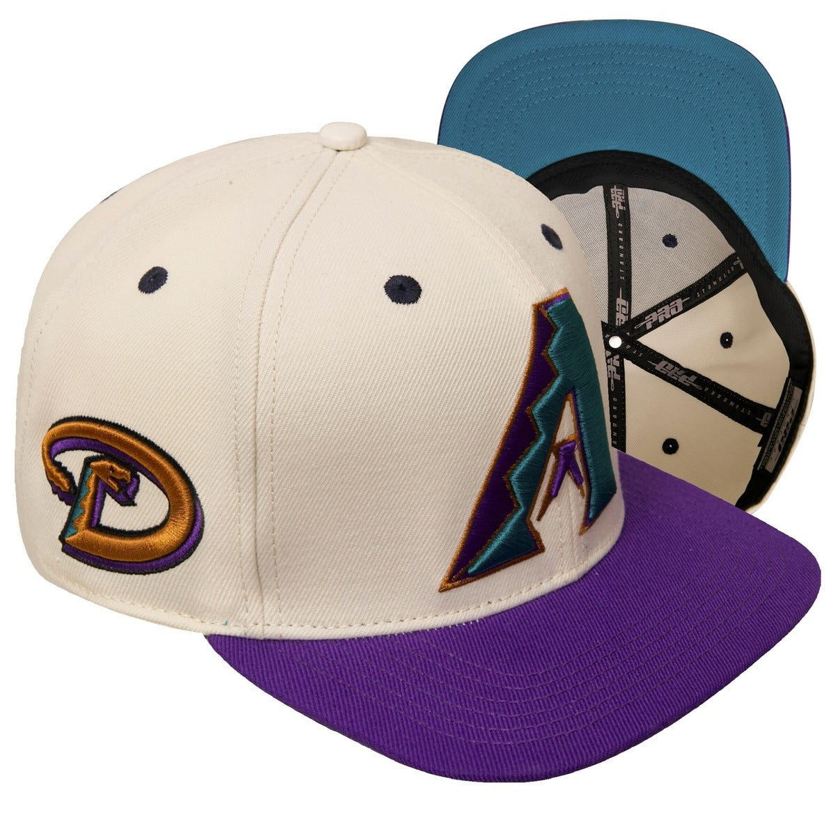 MLB ARIZONA DIAMONDBACKS RETRO CLASSIC UNISEX WOOL SNAPBACK HAT (EGGSHELL)