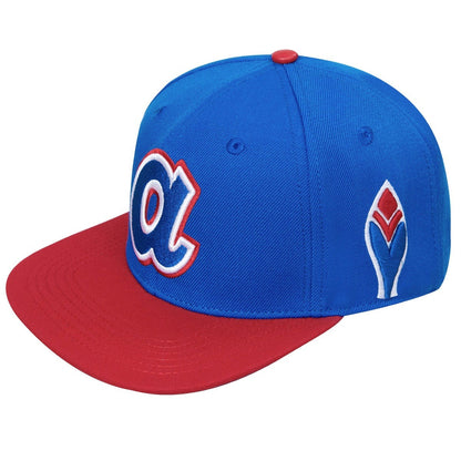 MLB ATLANTA BRAVES RETRO CLASSIC UNISEX PRIMARY LOGO WOOL SNAPBACK HAT (ROYAL/RED)