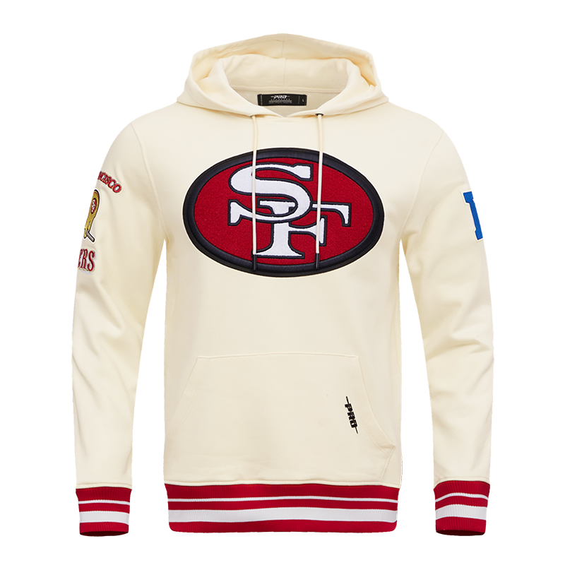 NFL SAN FRANCISCO 49ERS RETRO CLASSIC MEN'S PO HOODIE (EGGSHELL/RED)