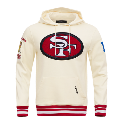 NFL SAN FRANCISCO 49ERS RETRO CLASSIC MEN'S PO HOODIE (EGGSHELL/RED)