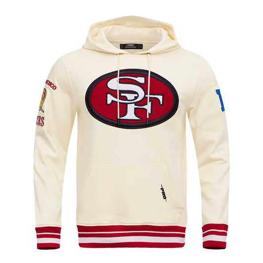 NFL SAN FRANCISCO 49ERS RETRO CLASSIC MEN'S PO HOODIE (EGGSHELL/RED)