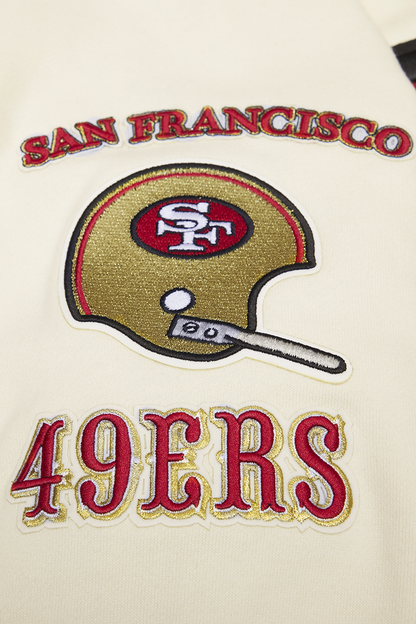 NFL SAN FRANCISCO 49ERS RETRO CLASSIC MEN'S PO HOODIE (EGGSHELL/RED)