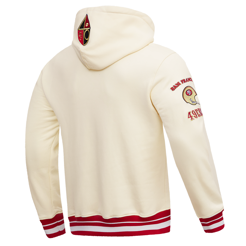 NFL SAN FRANCISCO 49ERS RETRO CLASSIC MEN'S PO HOODIE (EGGSHELL/RED)