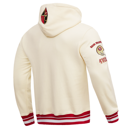 NFL SAN FRANCISCO 49ERS RETRO CLASSIC MEN'S PO HOODIE (EGGSHELL/RED)