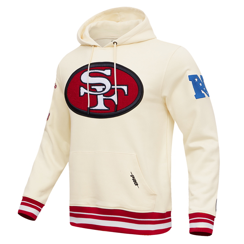 NFL SAN FRANCISCO 49ERS RETRO CLASSIC MEN'S PO HOODIE (EGGSHELL/RED)