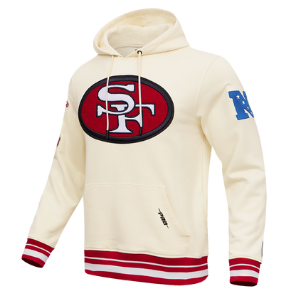 NFL SAN FRANCISCO 49ERS RETRO CLASSIC MEN'S PO HOODIE (EGGSHELL/RED)