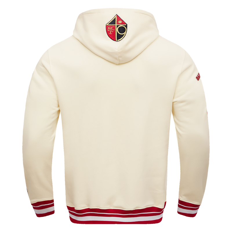 NFL SAN FRANCISCO 49ERS RETRO CLASSIC MEN'S PO HOODIE (EGGSHELL/RED)