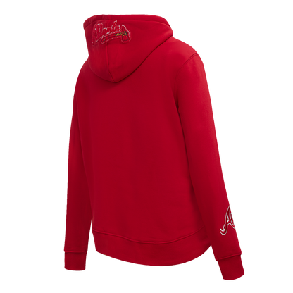 MLB ATLANTA BRAVES CLASSIC WOMEN'S PO HOODIE (RED)