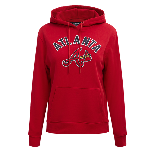 MLB ATLANTA BRAVES CLASSIC WOMEN'S PO HOODIE (RED)