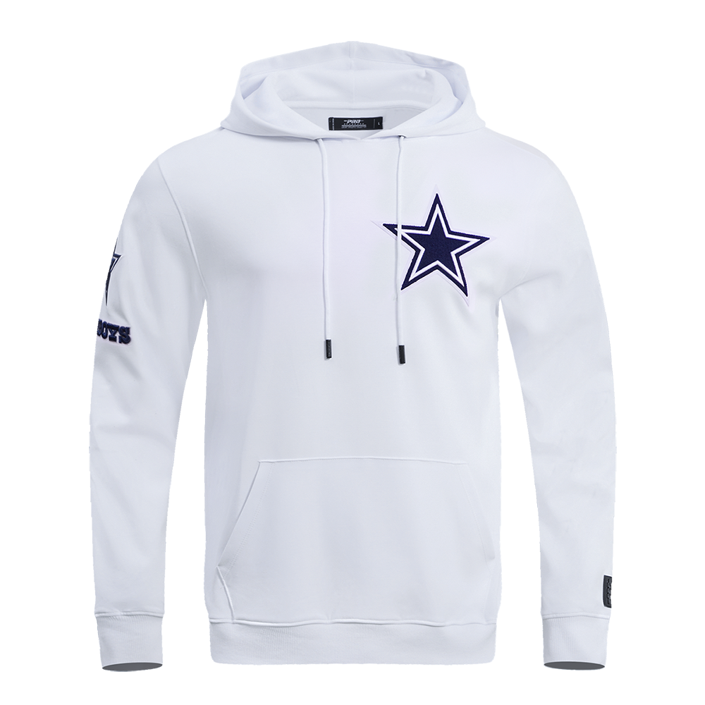 NFL DALLAS COWBOYS CLASSIC CHENILLE MEN'S PO HOODIE (WHITE)