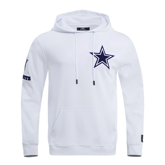 NFL DALLAS COWBOYS CLASSIC CHENILLE MEN'S PO HOODIE (WHITE)