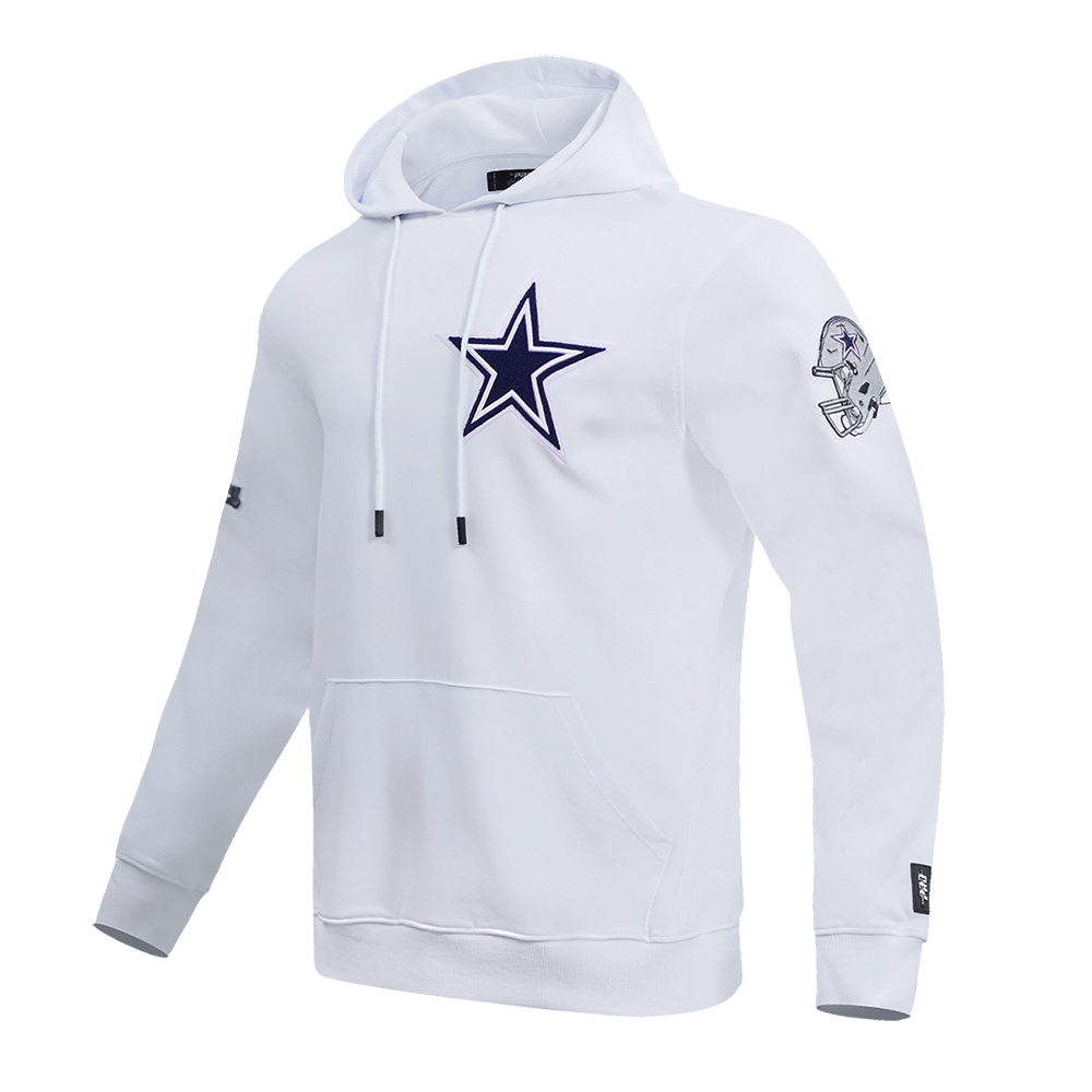 NFL DALLAS COWBOYS CLASSIC CHENILLE MEN'S PO HOODIE (WHITE)