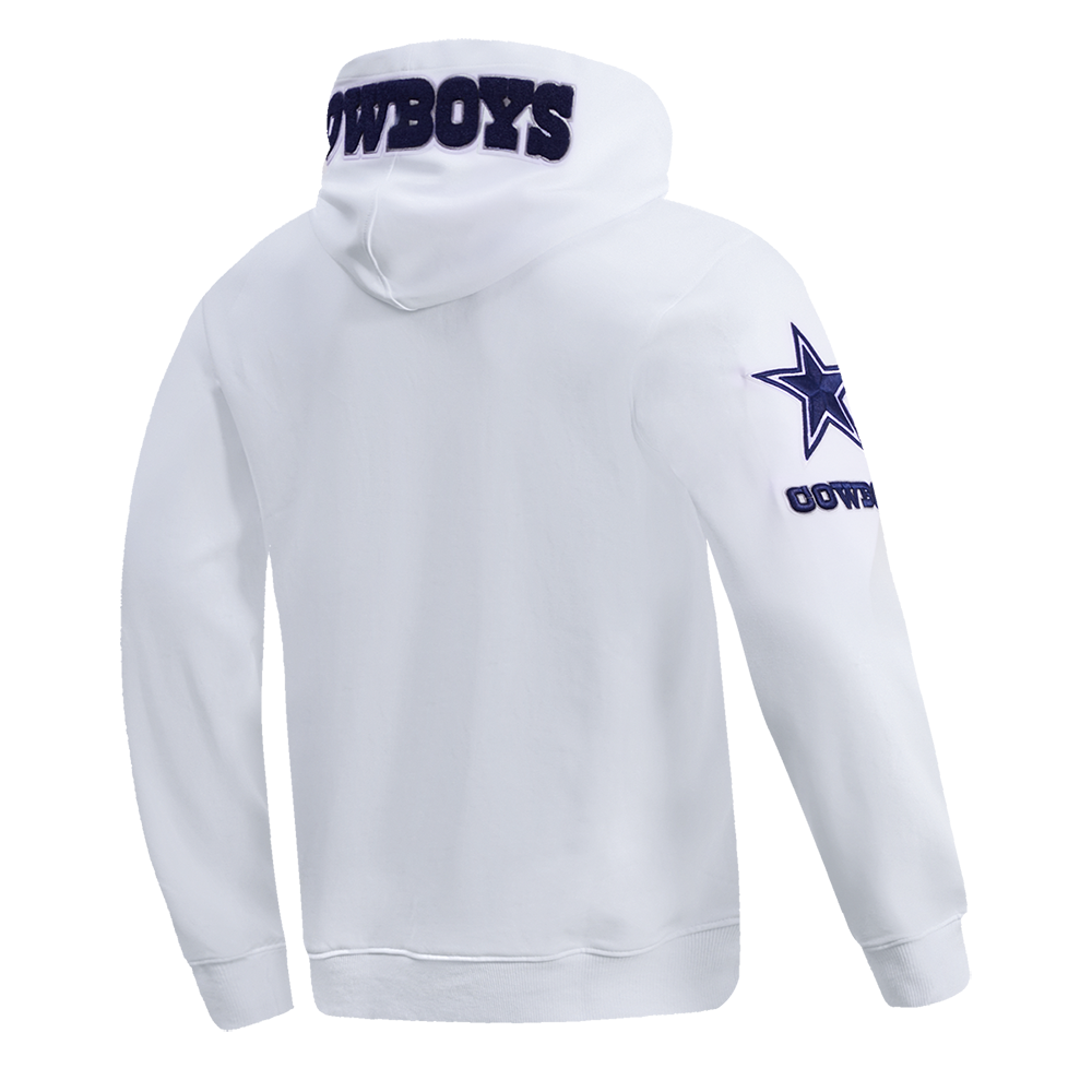 NFL DALLAS COWBOYS CLASSIC CHENILLE MEN'S PO HOODIE (WHITE)