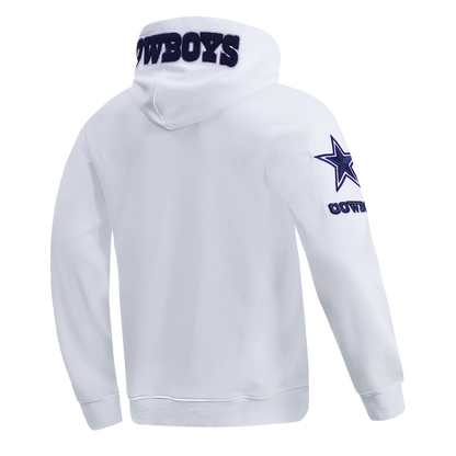 NFL DALLAS COWBOYS CLASSIC CHENILLE MEN'S PO HOODIE (WHITE)