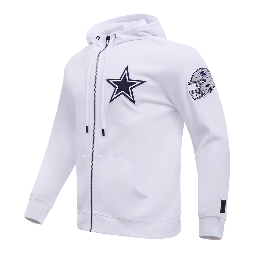 NFL DALLAS COWBOYS CLASSIC CHENILLE FZ HOODIE (WHITE)