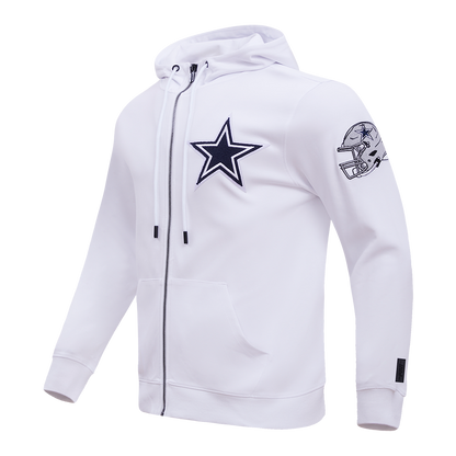 NFL DALLAS COWBOYS CLASSIC CHENILLE FZ HOODIE (WHITE)